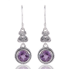 Amethyst Earring, High Quality Natural Crystal Purple