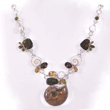 Jewels Artisan Ammonite And Multi Gemstone, Style : Fashionable