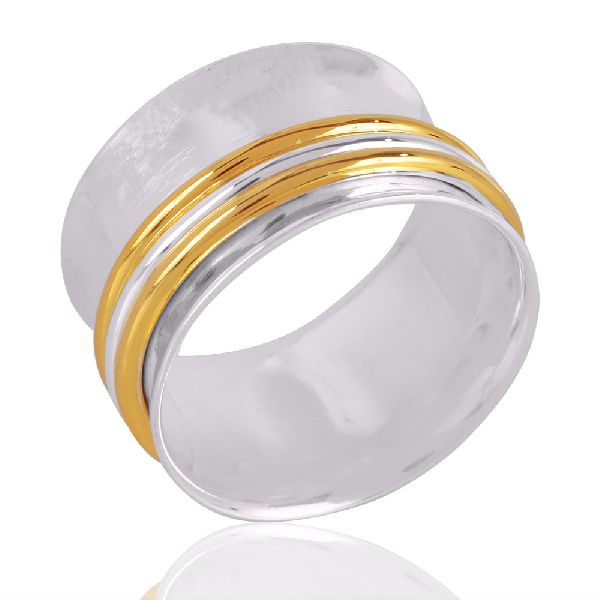 Sterling Silver Two Tone Rings, Size : Customized Size