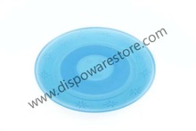 Disposable plastic dinner plates, Color : Orange, Blue, Peach, Grey, Yellow