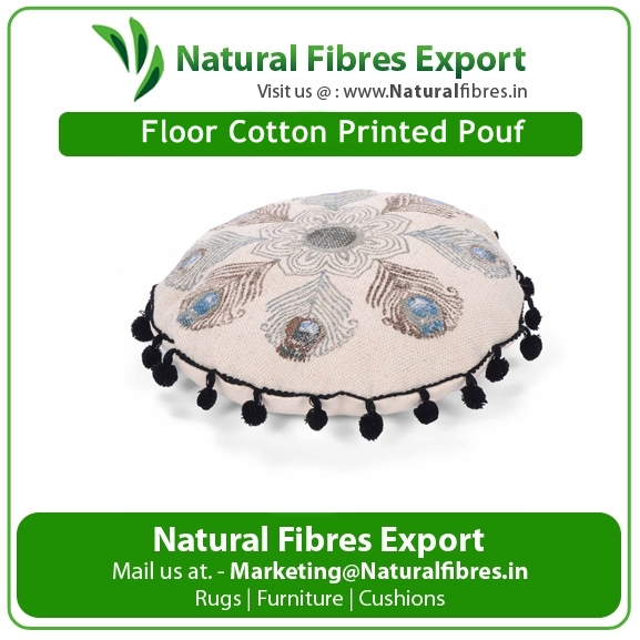 Fabric Floor Pouf, Size : 40cm X 40cm X 5cm