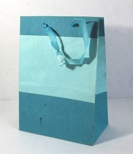 Camelon Exports Paper satin ribbon handle bag, Color : Sky Blue