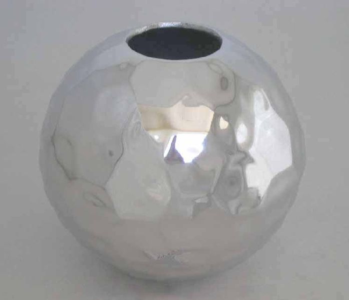 mirror finish decorative metal vase