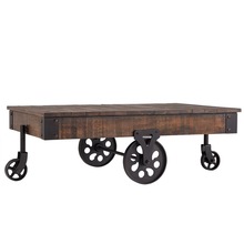 Industrial Furniture Coffee Table, Color : Natural Finish