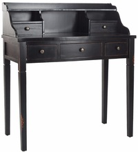 Wooden Study Room Furniture Study Table, Color : Black Finish