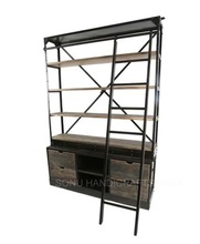 IRON WOODEN SHELVE WITH LADDER