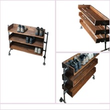 SONU HANDICRAFTS Iron Wooden Shoe Rack