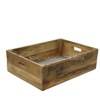 SONU HANDICRAFTS Metal Wooden Basket