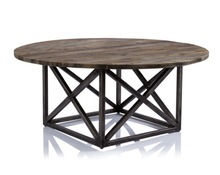 WOODEN ROUND TABLE WITH SQUARE RODS