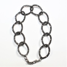 BLACK SPINAL DIAMOND SILVER BRACELET