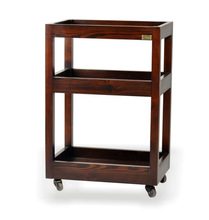 Solid Wood 3 Shelves Spa Trolley
