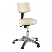Metal Therapist Stool with Backrest