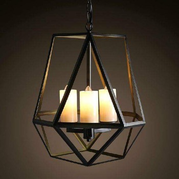 VOM Glass Geometric Lanterns, Color : Gold