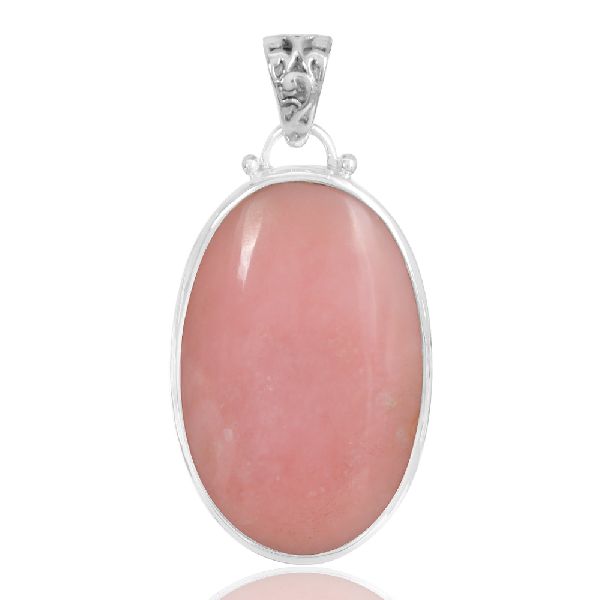 Pink Opal Cabochon Gemstone Pendant
