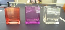 Glass Cube Vase Colored
