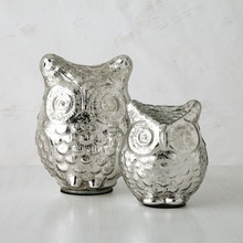 Glass Owl Silver and Gold Mercury Coating