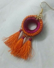 Silk Thread Tassel Jewelry Earrings, Color : Mix