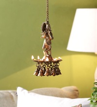 Decorative tortoise oil lamp with antique finish