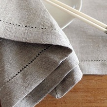 Plain Dyed 100% Linen Embroidered Cotton Fabric, Technics : Handmade
