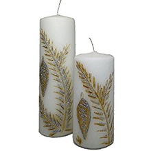 Flower Pillar Floral Handmade Candles, for Birthdays, Color : Multi-Colored