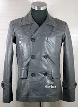german leather lambskin pea coat