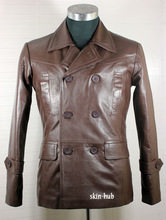leather lambskin pea coat