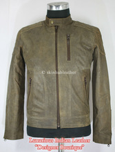 patch biker brown vintage leather jacket