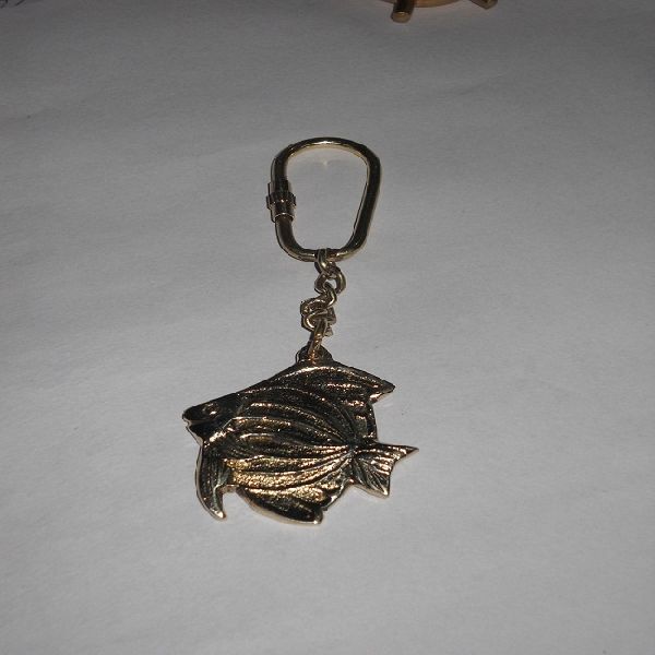 Nautical Brass fish key chain