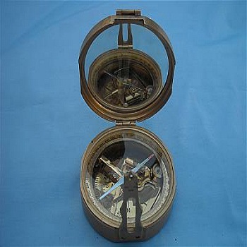 Nautical Brass Flat brunton compass