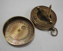 Nautical sundial POCKET ANTIQUE compass