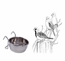 Pets Empire Rounded STAINLESS STEEL Hanging Bird Feeding Bowl, Size : Customized Size