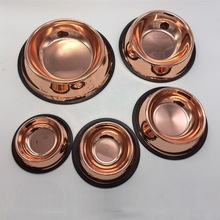 Stainless Steel Dog Bowl Rose Gold, Size : Customized Size