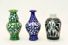 ceramic blue pottery vase