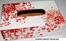 Wood Enemal Tissue box, Color : Multicolor