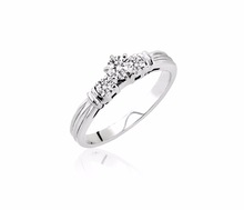 Solitaire Rhodium Plated Stud Ring, Gender : Children's, Women's