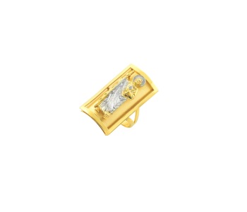 Two Tone Plated Saint Jude Ring