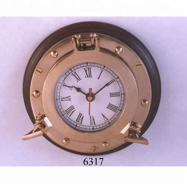 Metal Nautical Brass Wall Clock, Technique : Plated