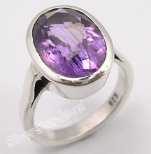 Silver star amethyst mens ring, Occasion : Anniversary, Engagement, Gift, Party, Wedding