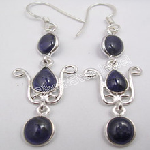 Iolite gemstone partywear dangle supplier earring, Occasion : Gift