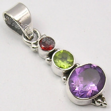Multi color gemstone handmade pendant