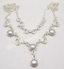 Silver pearl necklace, Occasion : Anniversary, Engagement, Gift, Party, Wedding