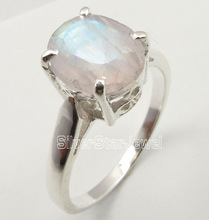 Silver rainbow moonstone engagement ring, Occasion : Anniversary, Gift, Party, Wedding