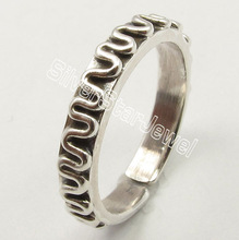 Silver White Silver OXIDIZED TOE RING, Gender : Women's