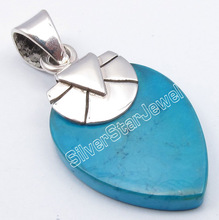 Silver Star Turquoise Gemstone Pendant