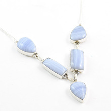 Blue Lace Agate Stones Necklace
