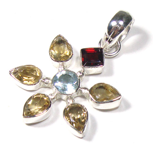 Www.sterlingsilver-jewelry.com Gemstone Citrine Silver Pendant
