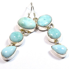  Handcrafted Larimar Gemstone Earring, Occasion : Anniversary, Engagement, Gift, Party, Wedding