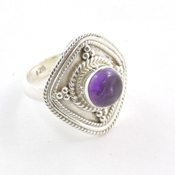 Purple Amethyst Stone Ring