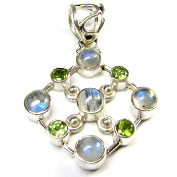 Www.sterlingsilver-jewelry.com Rainbow Moonstone Gemstone Pendant