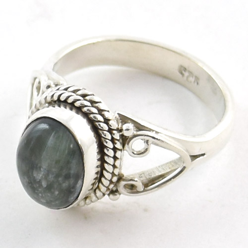 925 sterling silver Serapinite Gemstone Ring, Occasion : Anniversary, Engagement, Gift, Party, Wedding